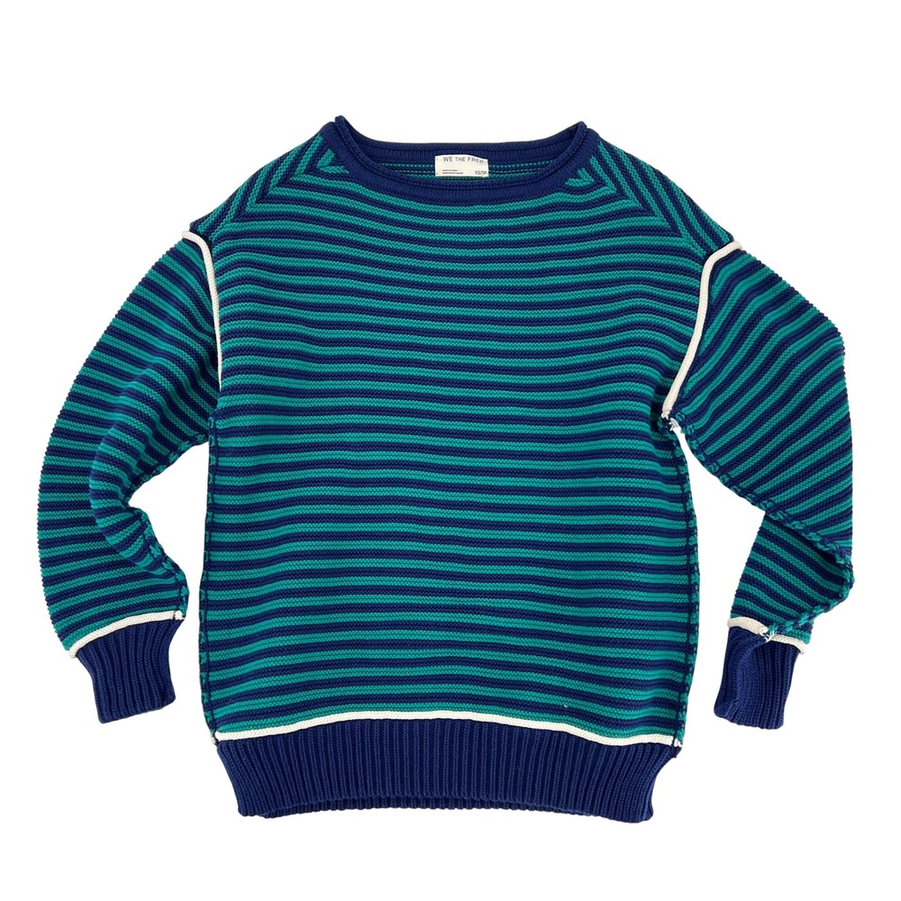 Free People We The Free Asher Pullover Sweater Womens XS Oversized Striped
